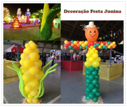 Decoração com balões festa Junina