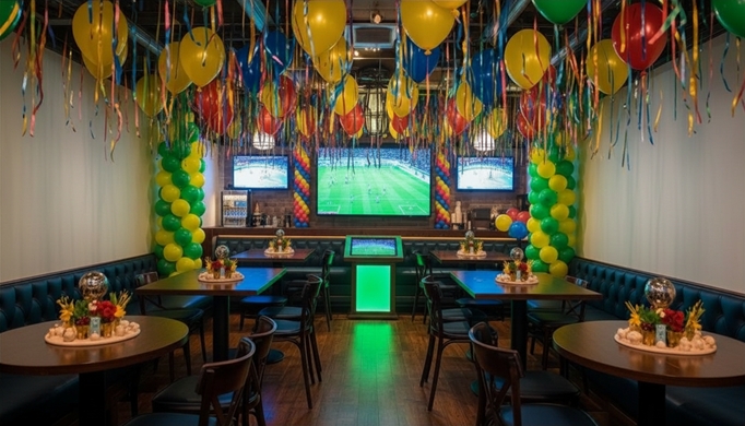 decoração copa do mundo para barzinho foto